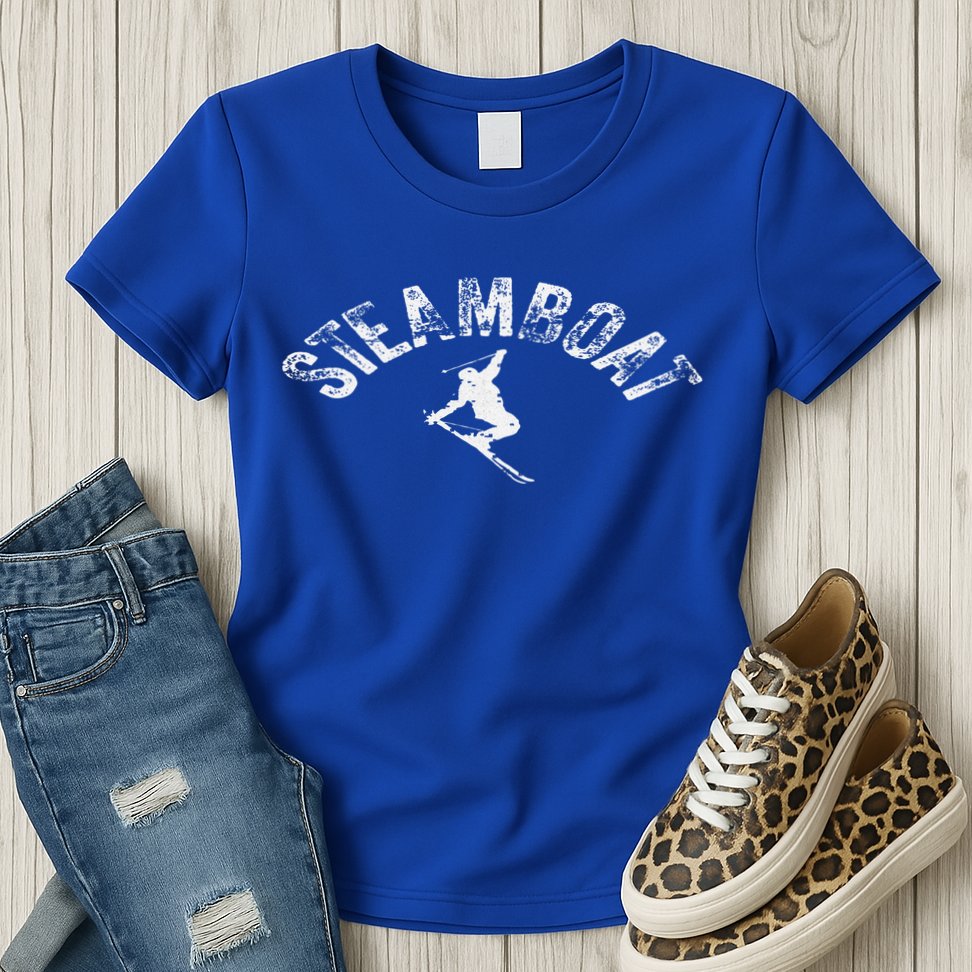 Steamboat Ski Colorado Skiing Cool Skier CO Winter Womens T-Shirt