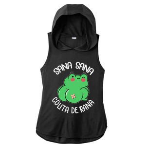 Sana Sana Colita De Rana Funny Spanish Ladies PosiCharge Tri-Blend Wicking Draft Hoodie Tank