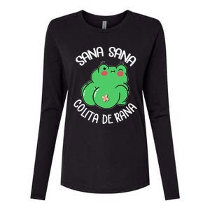 Sana Sana Colita De Rana Funny Spanish Womens Cotton Relaxed Long Sleeve T-Shirt