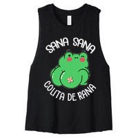 Sana Sana Colita De Rana Funny Spanish Women's Racerback Cropped Tank