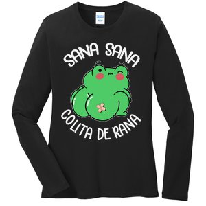 Sana Sana Colita De Rana Funny Spanish Ladies Long Sleeve Shirt