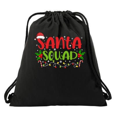 Santa Squad Christmas Holiday Festive Drawstring Bag