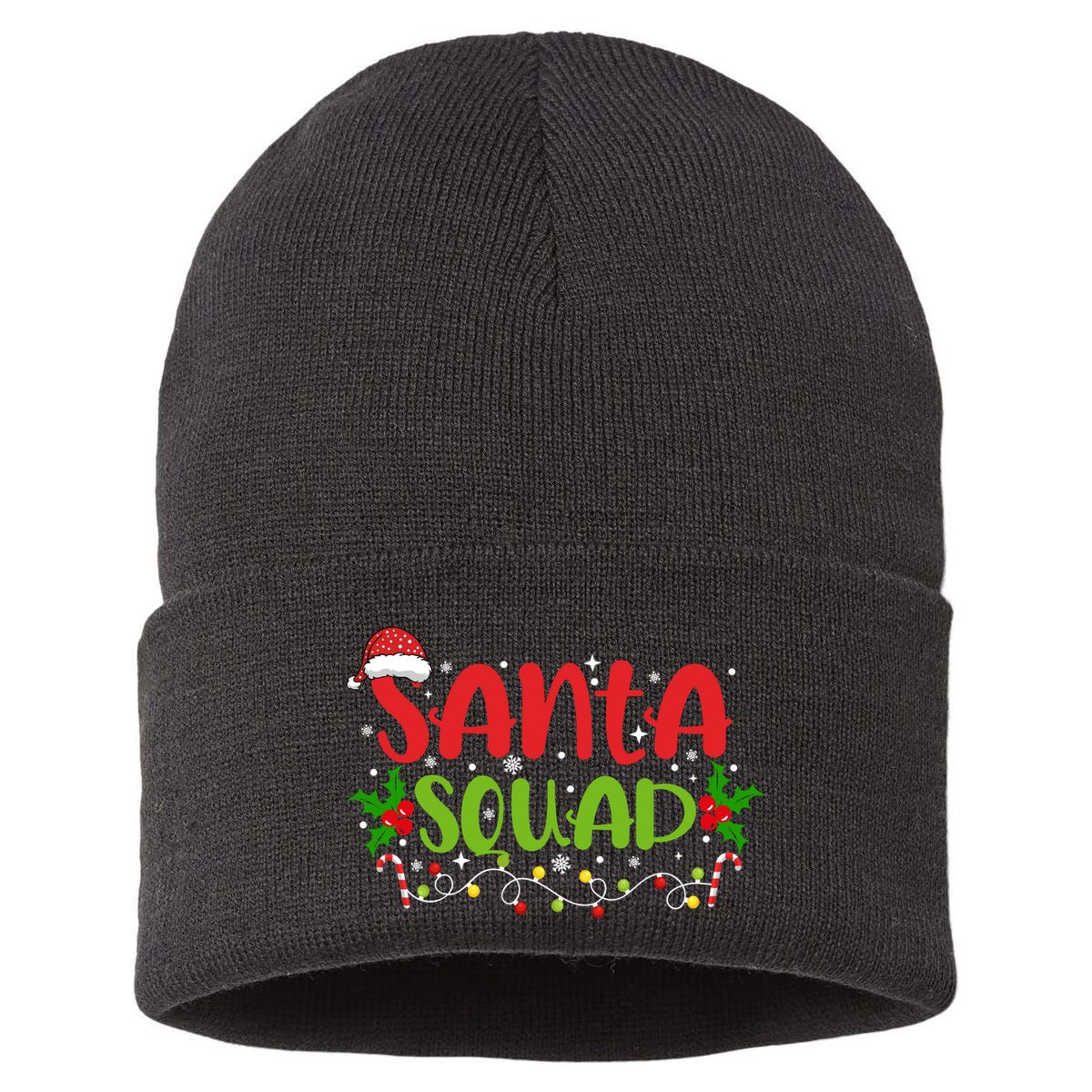 Santa Squad Christmas Holiday Festive Sustainable Knit Beanie