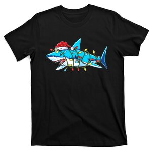 Santa Shark Christmas Lights Sharkmas T-Shirt