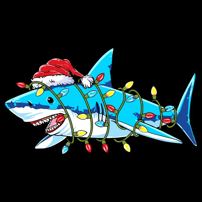 Santa Shark Christmas Lights Sharkmas Impact Tech Backpack