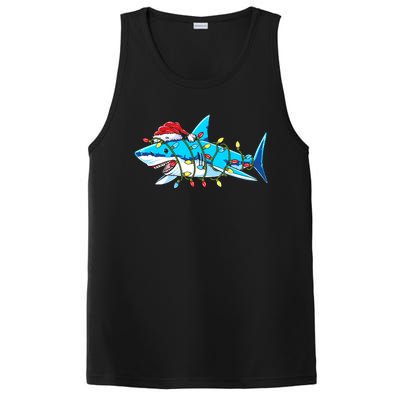 Santa Shark Christmas Lights Sharkmas PosiCharge Competitor Tank