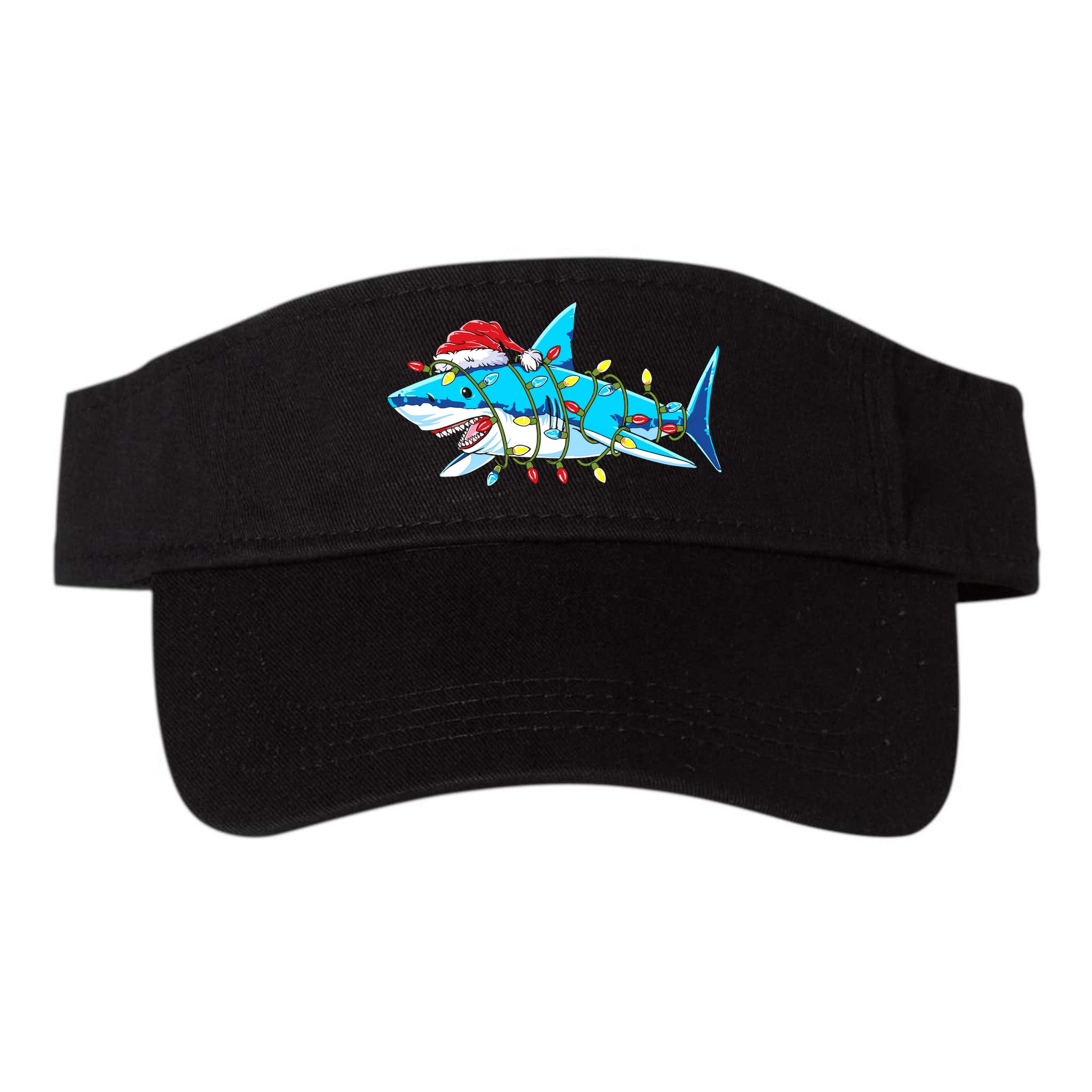 Santa Shark Christmas Lights Sharkmas Visor