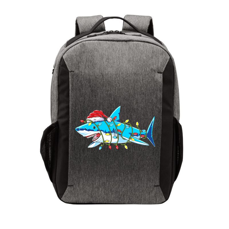 Santa Shark Christmas Lights Sharkmas Vector Backpack