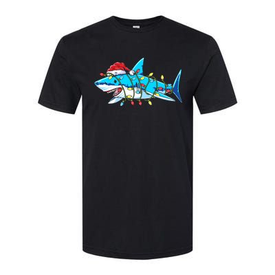 Santa Shark Christmas Lights Sharkmas Softstyle CVC T-Shirt