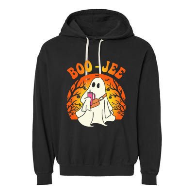 Spooky Season Cute Ghost Halloween Costume Boujee BooJee Garment-Dyed Fleece Hoodie