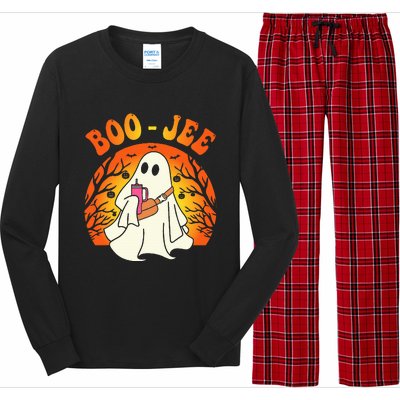 Spooky Season Cute Ghost Halloween Costume Boujee BooJee Long Sleeve Pajama Set