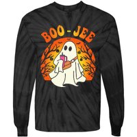 Spooky Season Cute Ghost Halloween Costume Boujee BooJee Tie-Dye Long Sleeve Shirt