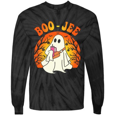 Spooky Season Cute Ghost Halloween Costume Boujee BooJee Tie-Dye Long Sleeve Shirt