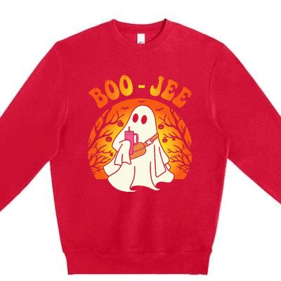 Spooky Season Cute Ghost Halloween Costume Boujee BooJee Premium Crewneck Sweatshirt