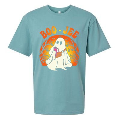 Spooky Season Cute Ghost Halloween Costume Boujee BooJee Sueded Cloud Jersey T-Shirt