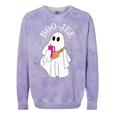 Spooky Season Cute Ghost Halloween Costume Boujee Boojee Colorblast Crewneck Sweatshirt