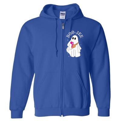 Spooky Season Cute Ghost Halloween Costume Boujee Boojee Full Zip Hoodie