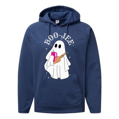 Spooky Season Cute Ghost Halloween Costume Boujee Boojee Performance Fleece Hoodie