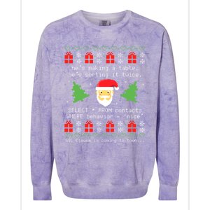 Sql Santa Claus Database Clause Developer Code Db Programmer Colorblast Crewneck Sweatshirt