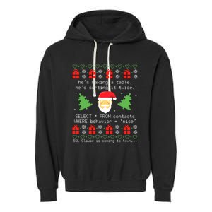 Sql Santa Claus Database Clause Developer Code Db Programmer Garment-Dyed Fleece Hoodie