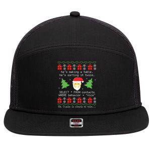 Sql Santa Claus Database Clause Developer Code Db Programmer 7 Panel Mesh Trucker Snapback Hat