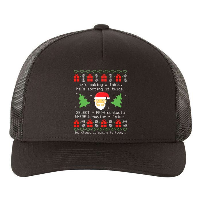 Sql Santa Claus Database Clause Developer Code Db Programmer Yupoong Adult 5-Panel Trucker Hat