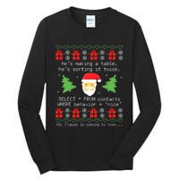 Sql Santa Claus Database Clause Developer Code Db Programmer Tall Long Sleeve T-Shirt