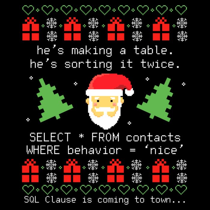 Sql Santa Claus Database Clause Developer Code Db Programmer Youth Performance Sprint T-Shirt