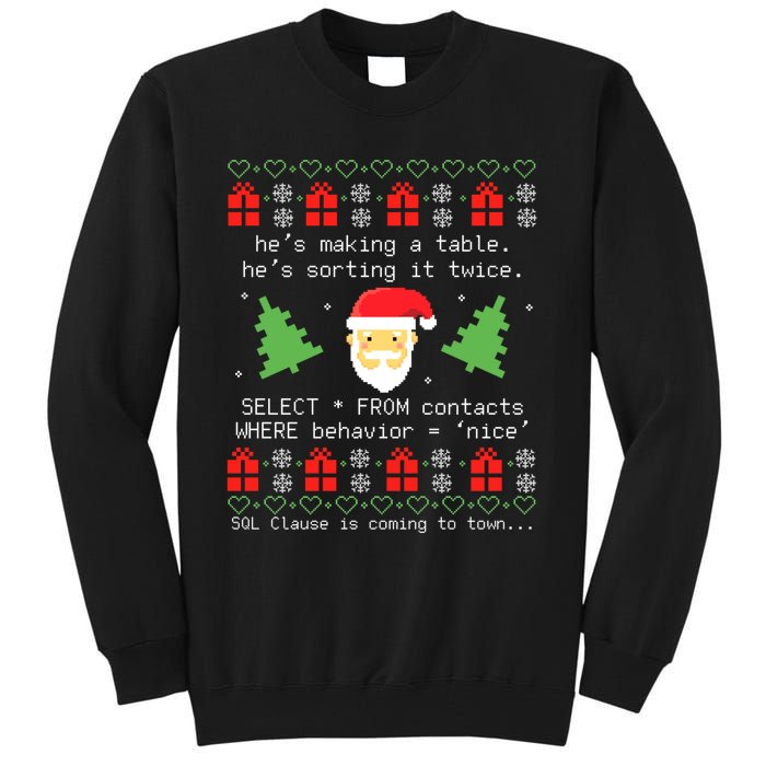 Sql Santa Claus Database Clause Developer Code Db Programmer Tall Sweatshirt