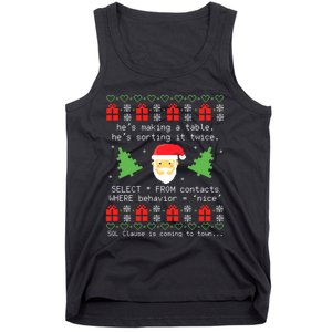 Sql Santa Claus Database Clause Developer Code Db Programmer Tank Top