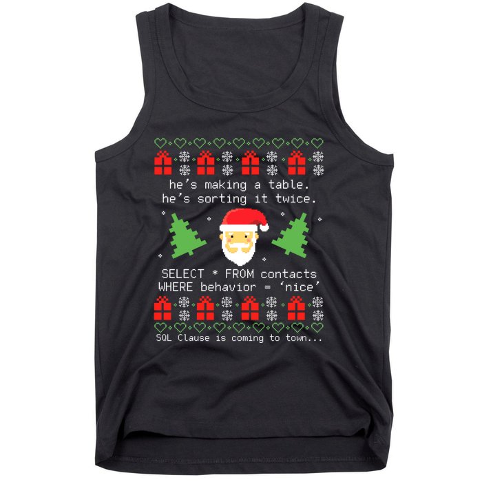 Sql Santa Claus Database Clause Developer Code Db Programmer Tank Top