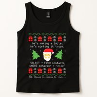 Sql Santa Claus Database Clause Developer Code Db Programmer Tank Top