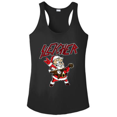 Sleigher Santa Claus Metal Christmas funny Hail Santa  Ladies PosiCharge Competitor Racerback Tank