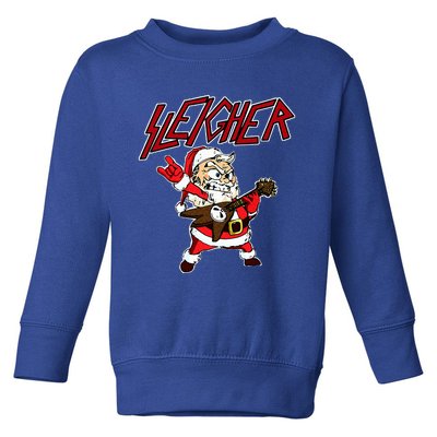 Sleigher Santa Claus Metal Christmas funny Hail Santa  Toddler Sweatshirt