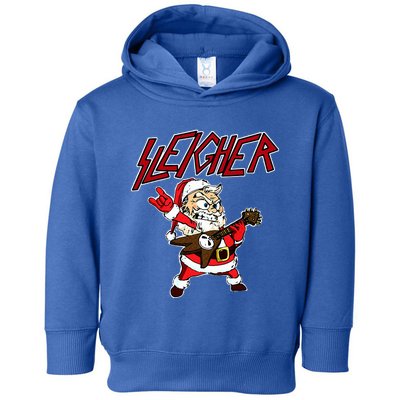 Sleigher Santa Claus Metal Christmas funny Hail Santa  Toddler Hoodie