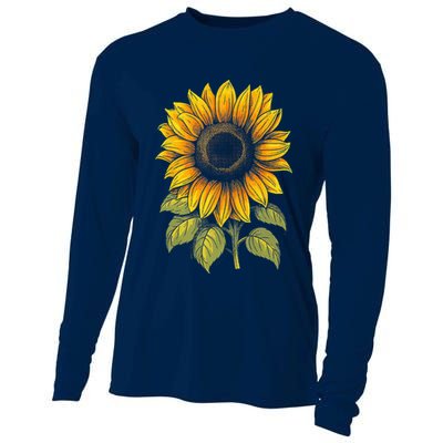 Sunflower Summer Cottagecore Aesthetic Cooling Performance Long Sleeve Crew