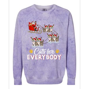 Santa Sleigh Cat Matching Cats For Everybody Christmas Gift Colorblast Crewneck Sweatshirt