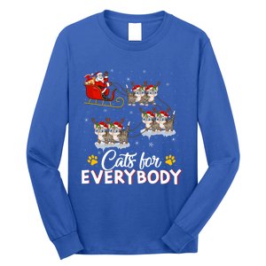 Santa Sleigh Cat Matching Cats For Everybody Christmas Gift Long Sleeve Shirt