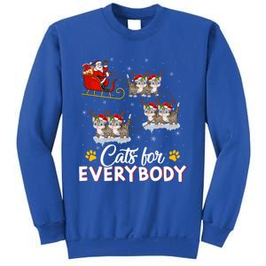 Santa Sleigh Cat Matching Cats For Everybody Christmas Gift Sweatshirt