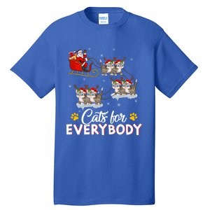 Santa Sleigh Cat Matching Cats For Everybody Christmas Gift Tall T-Shirt