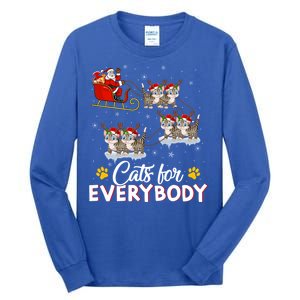 Santa Sleigh Cat Matching Cats For Everybody Christmas Gift Tall Long Sleeve T-Shirt