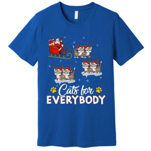 Santa Sleigh Cat Matching Cats For Everybody Christmas Gift Premium T-Shirt