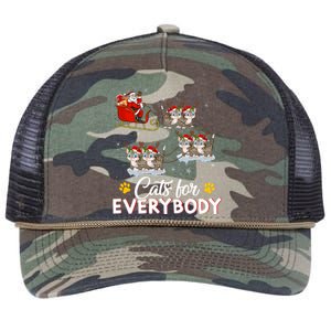 Santa Sleigh Cat Matching Cats For Everybody Christmas Gift Retro Rope Trucker Hat Cap