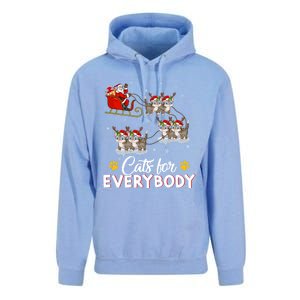 Santa Sleigh Cat Matching Cats For Everybody Christmas Gift Unisex Surf Hoodie