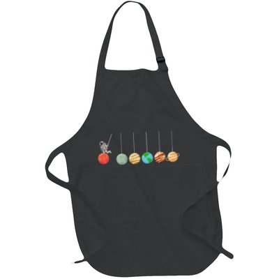 Solar System Cradle Funny Astrophysicist Space Enthusiasts Full-Length Apron With Pockets