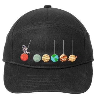 Solar System Cradle Funny Astrophysicist Space Enthusiasts 7-Panel Snapback Hat