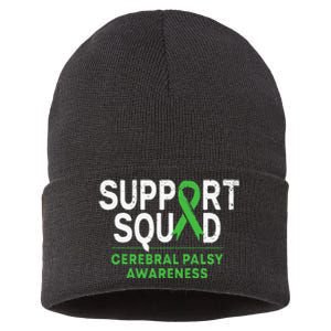 Support Squad Cerebral Palsy Awareness Month CP Green Ribbon Sustainable Knit Beanie