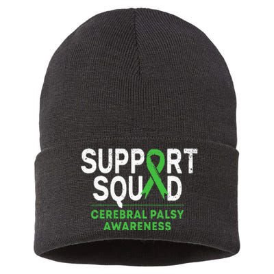 Support Squad Cerebral Palsy Awareness Month CP Green Ribbon Sustainable Knit Beanie