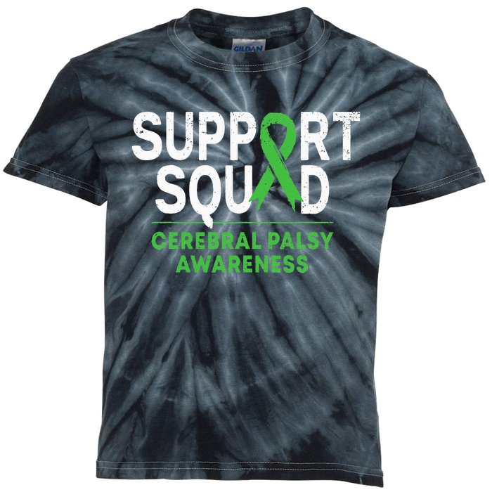 Support Squad Cerebral Palsy Awareness Month CP Green Ribbon Kids Tie-Dye T-Shirt