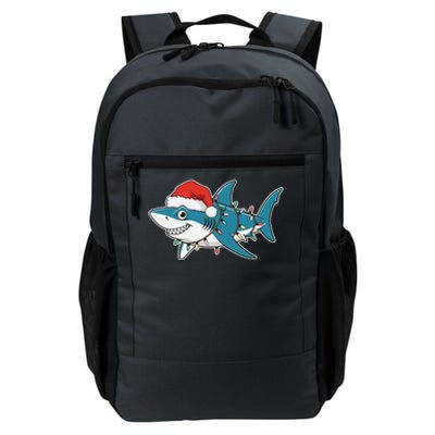 Santa Shark Christmas Lights Sharkmas Tree Xmas 2024 Daily Commute Backpack